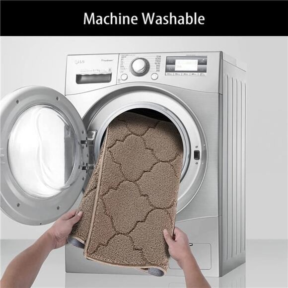 24x36, Non-Slip Absorbent Resist Dirt Door Mats, Machine Washable, Beige - Picture 6 of 7